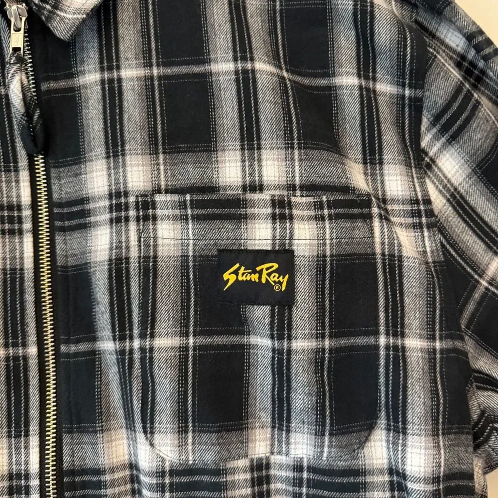 NWT Stan Ray Men's Black White Zip Shirt Size Large - Picture 4 of 9